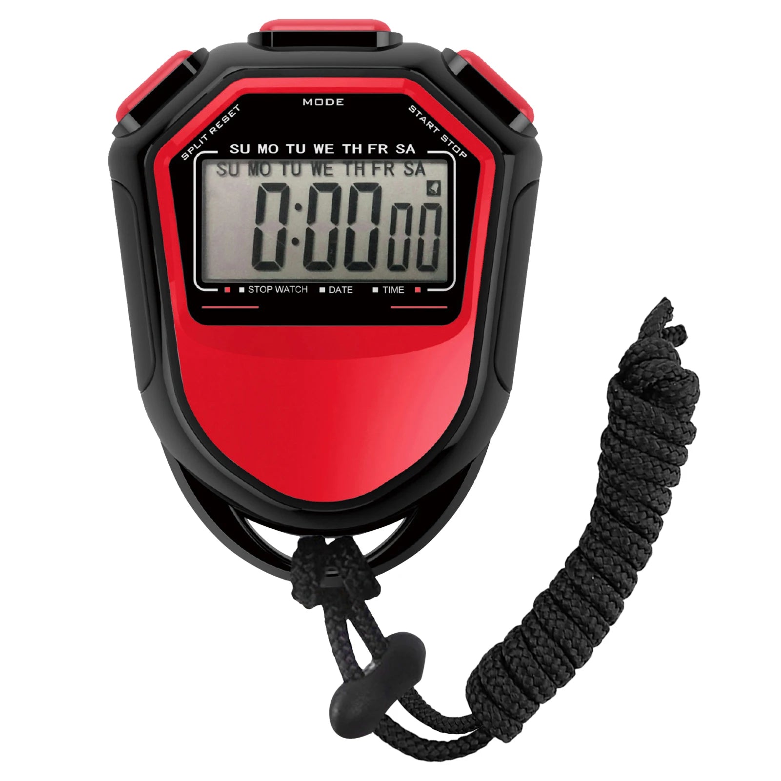 Waterproof Digital Handheld LCD Stopwatch with Strap