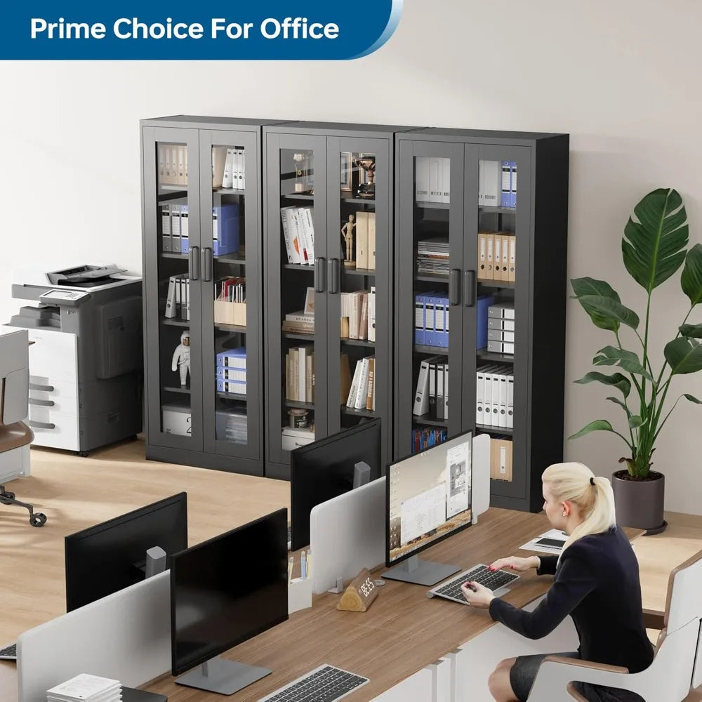 display storage cabinet with glass door, 67 inches curio cabinet with 4 adjustable shelves, hd tempered glass display case for h - Buy online at  Vibe In Cart.