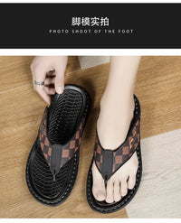 Men's Casual Flip-Flop Sandals with Microfiber Upper and PVC Outsole