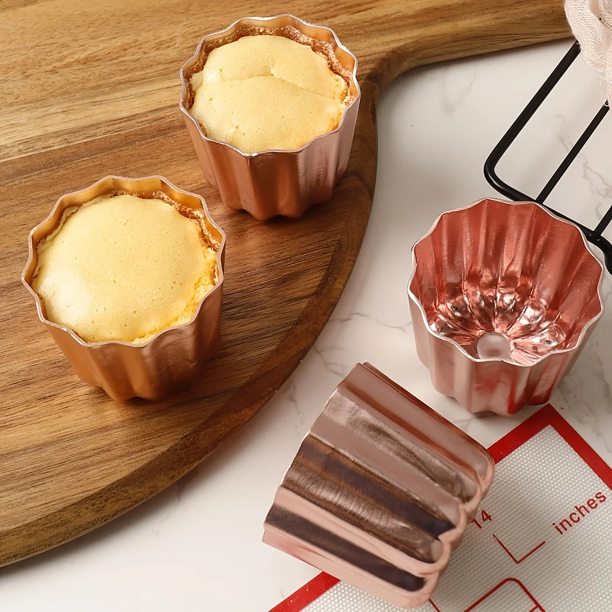 6pcs French Reve Cake Mold Non-stick Aluminum Canele Mousse Muffin Pudding Mold for Home DIY Canele Baking Creative Bakeware - Buy online at  Vibe In Cart.