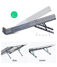 Foldable Aluminum Vertical Laptop Stand with 5-Level Adjustable Height