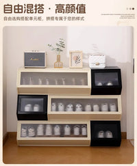 Multi-Layer Shoe Cabinet with Door for Dust-Proof Storage