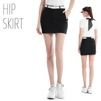 Pgm Golf Clothing Women's Short Skirt Breathable Quick Drying Sports Pencil Skirt Casual Zipper Pocket Skorts with Inner Shorts
