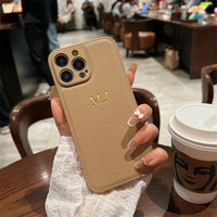 Personalized Leather Phone Case with Engraved Initials