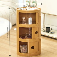 Round Cabinet with Sliding Doors -  Multi-Tiered Round Storage Unit for Living Room Bedroom - Buy online at  Vibe In Cart.