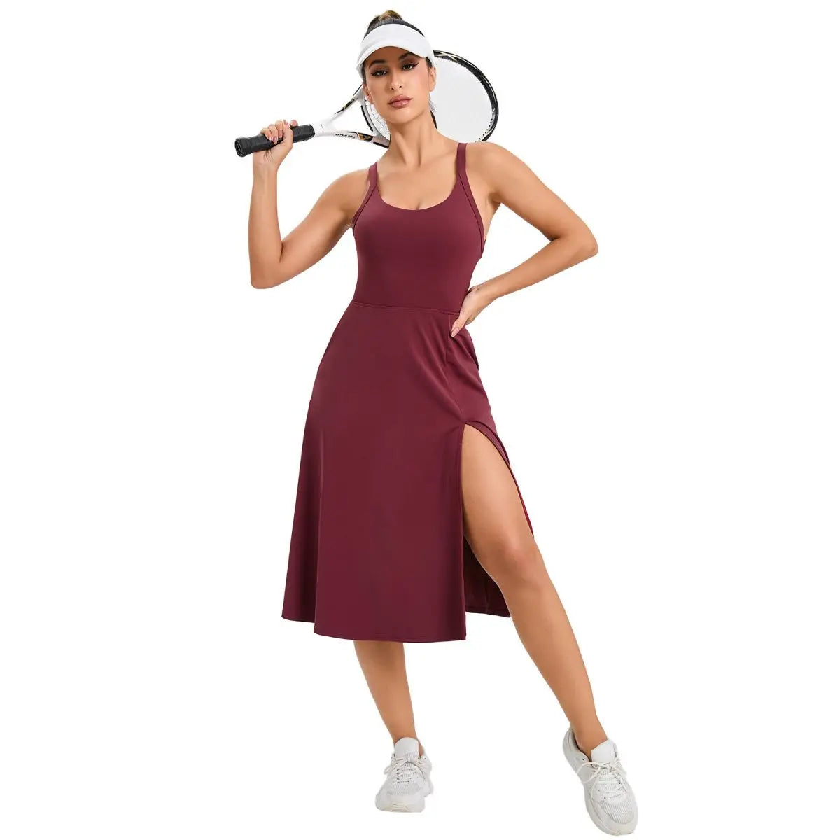 Women Tennis Dress  One Piece Gym Sports Fitness Yoga Casual Skirt Outdoor Golf Suit Badminton Dress Women Sportswear