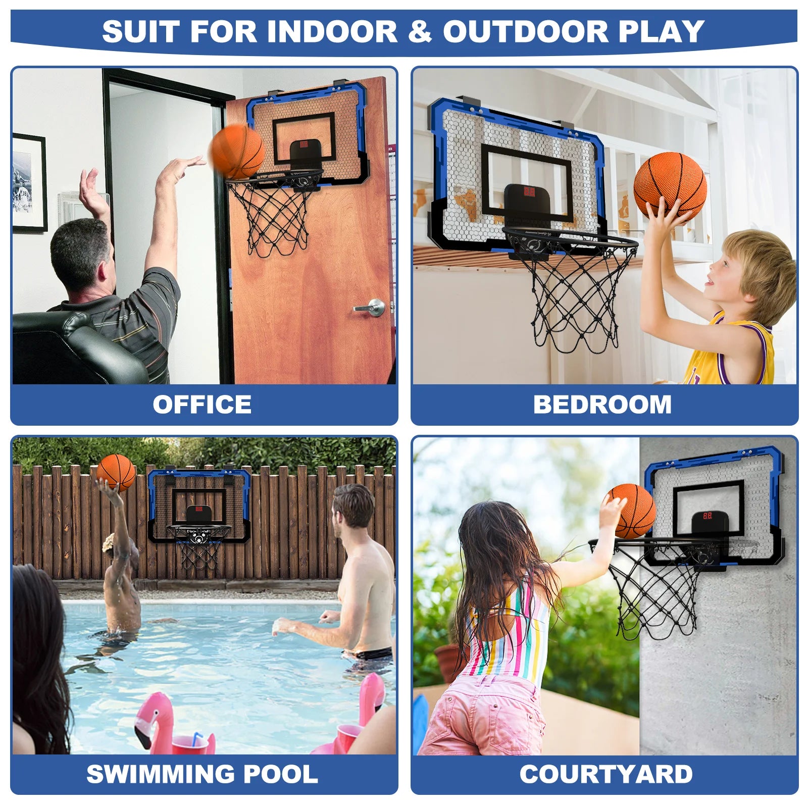 Ring Basketball Hoop Wall-mounted Indoor Training Home Kids Basketball Toy Mini Basketball Hoop Set For Kids Outdoor Games - Buy online at  Vibe In Cart.