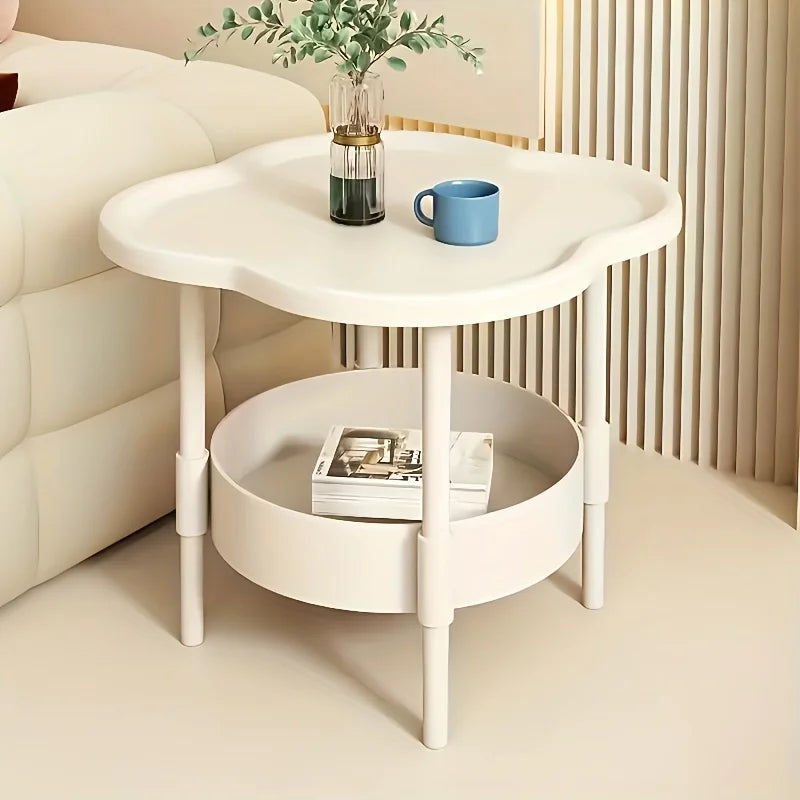[Stylish Side Table] Stylish Modern Round Side Table with Storage Shelf | Space-Saving, Lightweight for Living Room, Bedroom - Buy online at  Vibe In Cart.