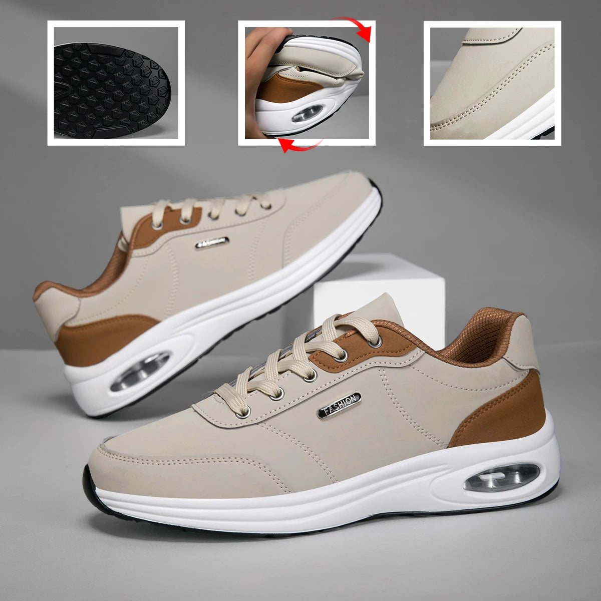 Men's Waterproof Non-Slip Casual Sports Shoes Lace-Up