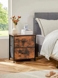 JHK Nightstand Bedside Coffee Sofa Tea Table Storage Closet Chest Clothes Display For Bedroom 2 Fabric Drawers Cabinet Furniture - Buy online at  Vibe In Cart.