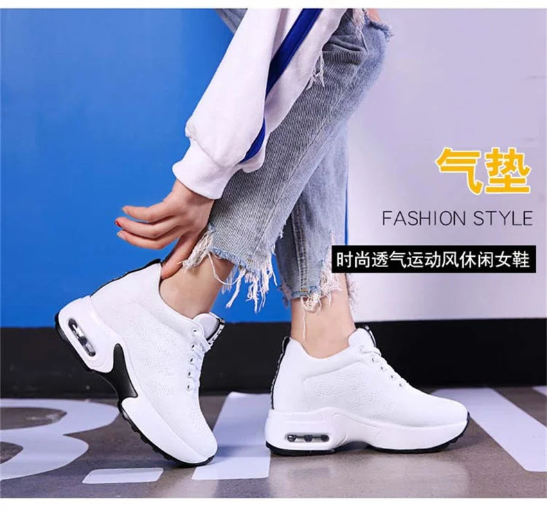 Women's Platform Mesh Breathable Sneakers Womens Spring New Casual Wedge Basket Shoes Tennis Female Thick Woman Summer Trainers - Buy online at  Vibe In Cart.