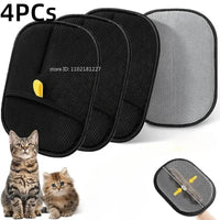 Double-Sided Reusable Pet Grooming Gloves For Hair Removal, Black