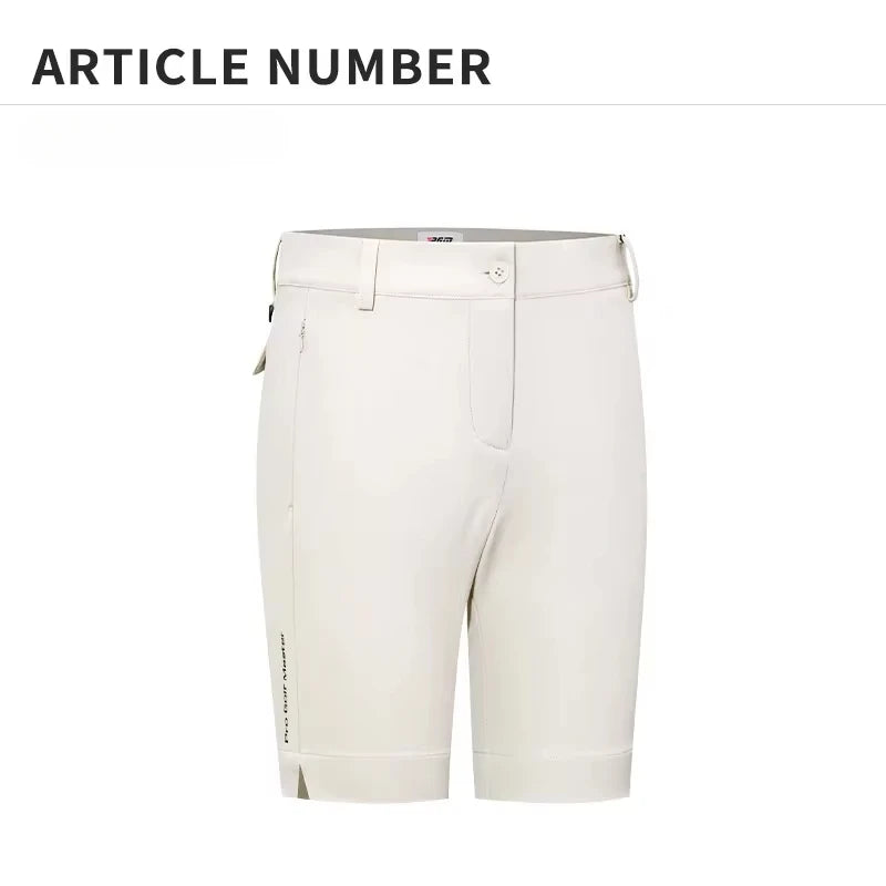 PGM Women Summer Golf Shorts Pants Elastic Waterproof Half Trousers Zip Pocket Ladies Sports Clothing Wear Tennis KUZ129