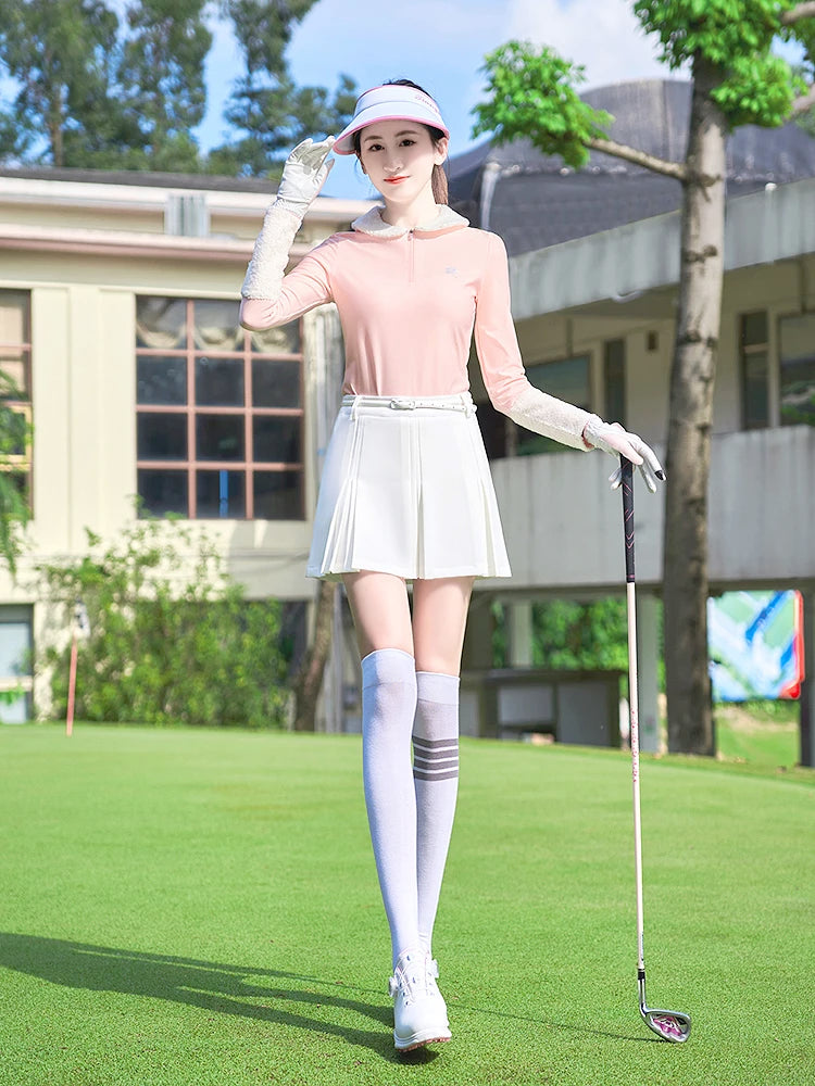 TTYGJ New Golf Skirt Women Spring Autumn Fashion A-lined Skirt Ladies Outdoor Sports Skorts Casual Golf Wear with Inner Shorts