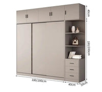 Solid Wood Sliding Door Wardrobe for Adult Bedroom Use
