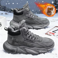 Men's Mid-Calf Wool Lined Snow Boots with Rubber Sole