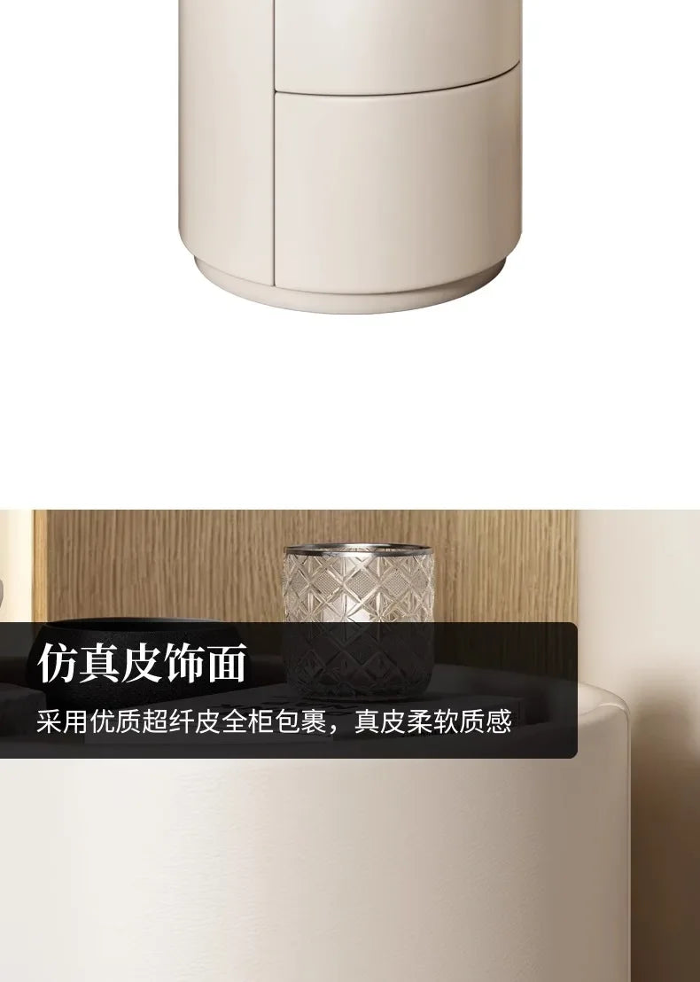 Home Living Room Sofa Side Cabinet, Creative Round Solid Wood Bedside Table, New Simple Modern Small Bedroom Storage Cabinet - Buy online at  Vibe In Cart.