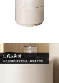 Home Living Room Sofa Side Cabinet, Creative Round Solid Wood Bedside Table, New Simple Modern Small Bedroom Storage Cabinet - Buy online at  Vibe In Cart.