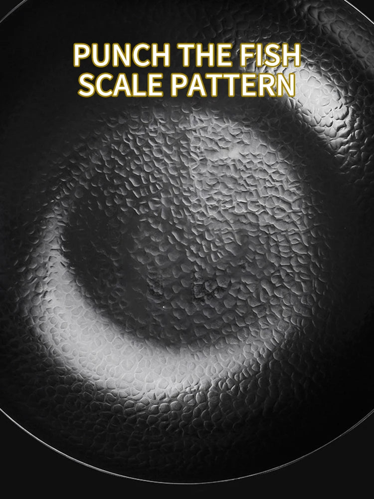 Pure Iron wok cast iron pan Non-coated Pot General use for Gas and Induction Cooker 32cm Chinese Wok Cookware Pan - Buy online at  Vibe In Cart.