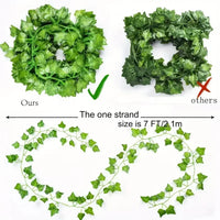 Artificial Green Leaves Ivy Vine Garland Creeper Rattan Fake Leaf Plants Hanging Garlands for Garden Wedding Party Home Decor - Buy online at  Vibe In Cart.