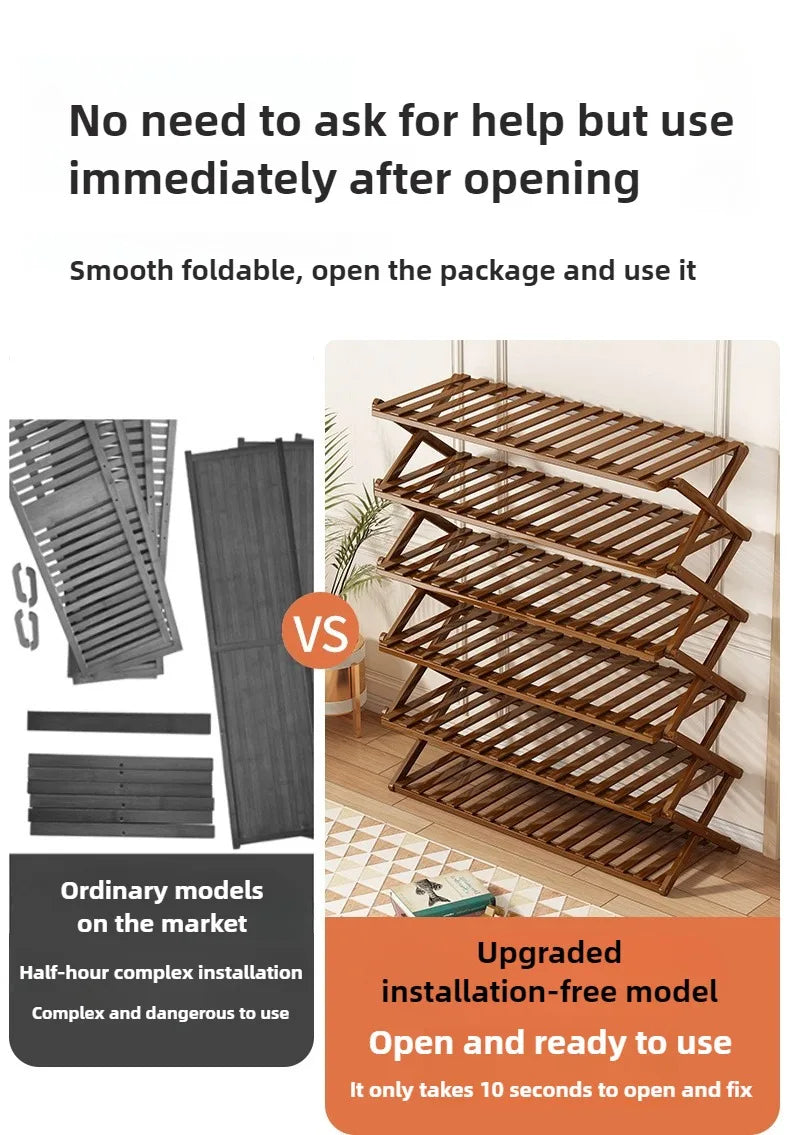 Free installation at home doorstep, simple multi-level rental house, shoe cabinet, dormitory storage, folding shoe rack - Buy online at  Vibe In Cart.