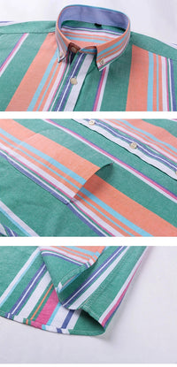 100% Cotton Oxford Men's Shirts Long Sleeves Plaid Soft Regular Fit Formal Dress Shirt Pocket Social Blouse Male Clothes S-7XL - Buy online at  Vibe In Cart.