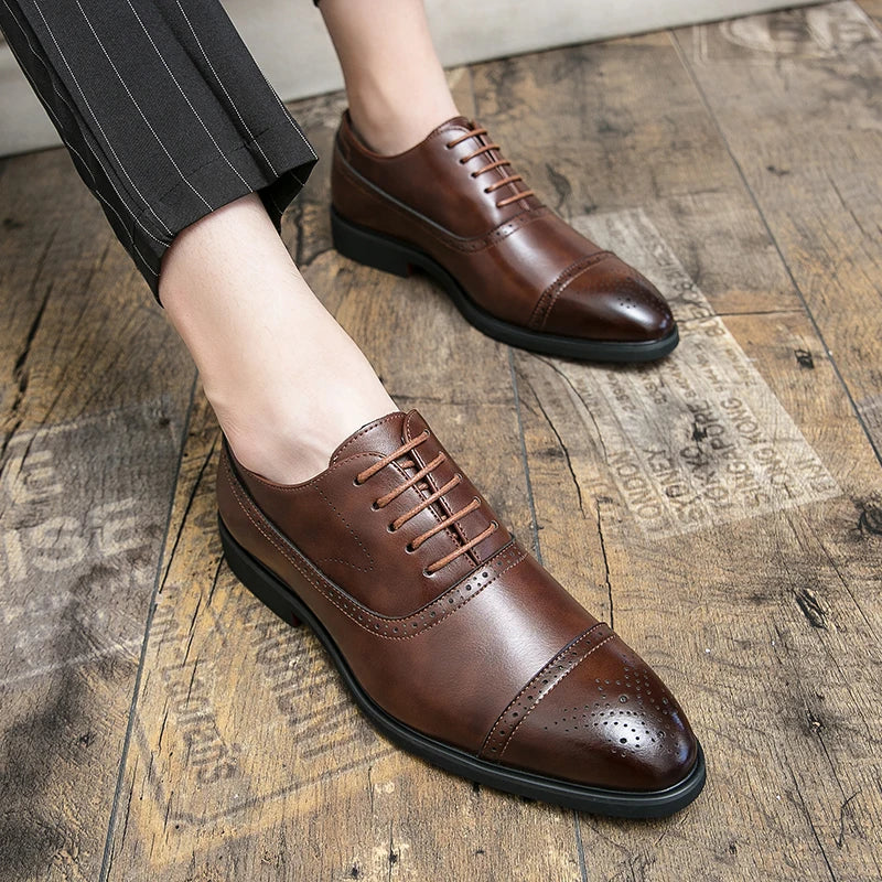 Men's Formal Shoes with Red Soles Fashionable Business Attire Casual Daily Lace Up Dress Shoes Plus Size Pointed Toe Solid Color - Buy online at  Vibe In Cart.