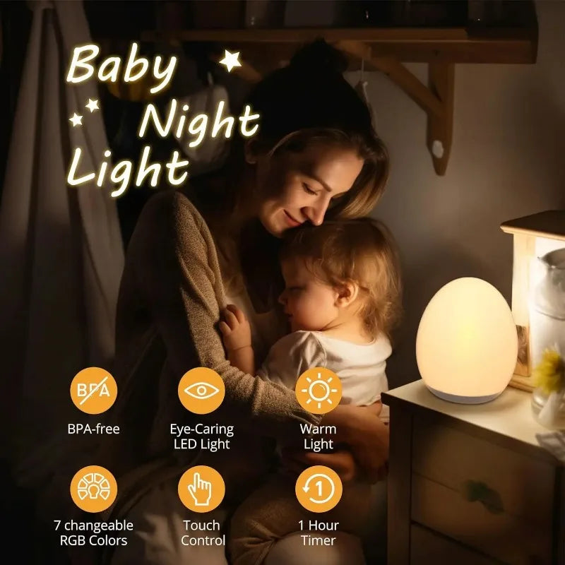 7 Color Changing Night Light RGB Remote Control Touch Dimmable Lamp Portable Table Bedside Lamps USB Rechargeable Night Lamp - Buy online at  Vibe In Cart.