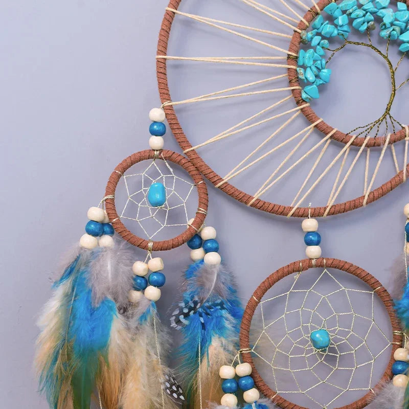 Dream Catcher Vintage Wind Chime Hanging Ornament Home Decor Indian Natural Stone Tree of Life Dream Catcher Wall Decor - Buy online at  Vibe In Cart.