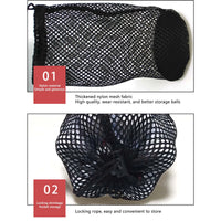Black Canvas Golf Ball Mesh Pouch Bag for Outdoor Travel