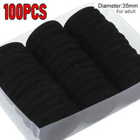 Set of 200 Nylon Elastic Hair Bands for Women in Solid Colors