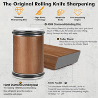 Rolling Knife Sharpener Double Sided Diamond Sharpening Stone 15/20° Degree Magnetic Angle Roller Sharpening for Kitchen Knives - Buy online at  Vibe In Cart.