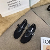 2025 New Hollow Mesh Women's Flat Ballet Shoes - Casual Fashion Versatile Breathable Fishnet Sandals - Buy online at  Vibe In Cart.