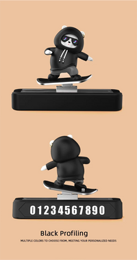 New Dashboard Car Decorations Skateboard Bear Magnetic Parking Number Plate Creative Car Cartoon Interior Interior Accessories - Buy online at  Vibe In Cart.
