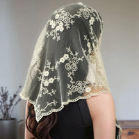 Adult Women's Triangular Lace Polyester Hair Scarf Accessory