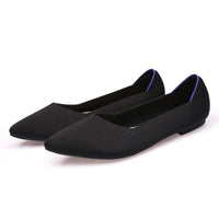 Women's Spring Pointy Toe Stretch Knitted Ballet Loafer Flats