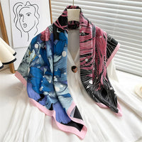 Women's Square Twill Scarf, 90x90 cm, for All Seasons