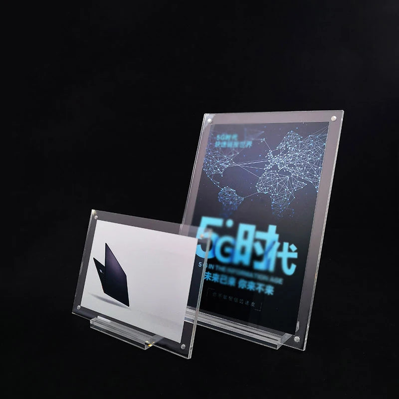 Acrylic Desktop Display Frame Transparent Photo Frame Poster Display Stand Postcard Certificates Price Tags Display Frame - Buy online at  Vibe In Cart.