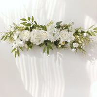 Artificial Pink Rose and Greenery Floral Swag for Wedding Arch
