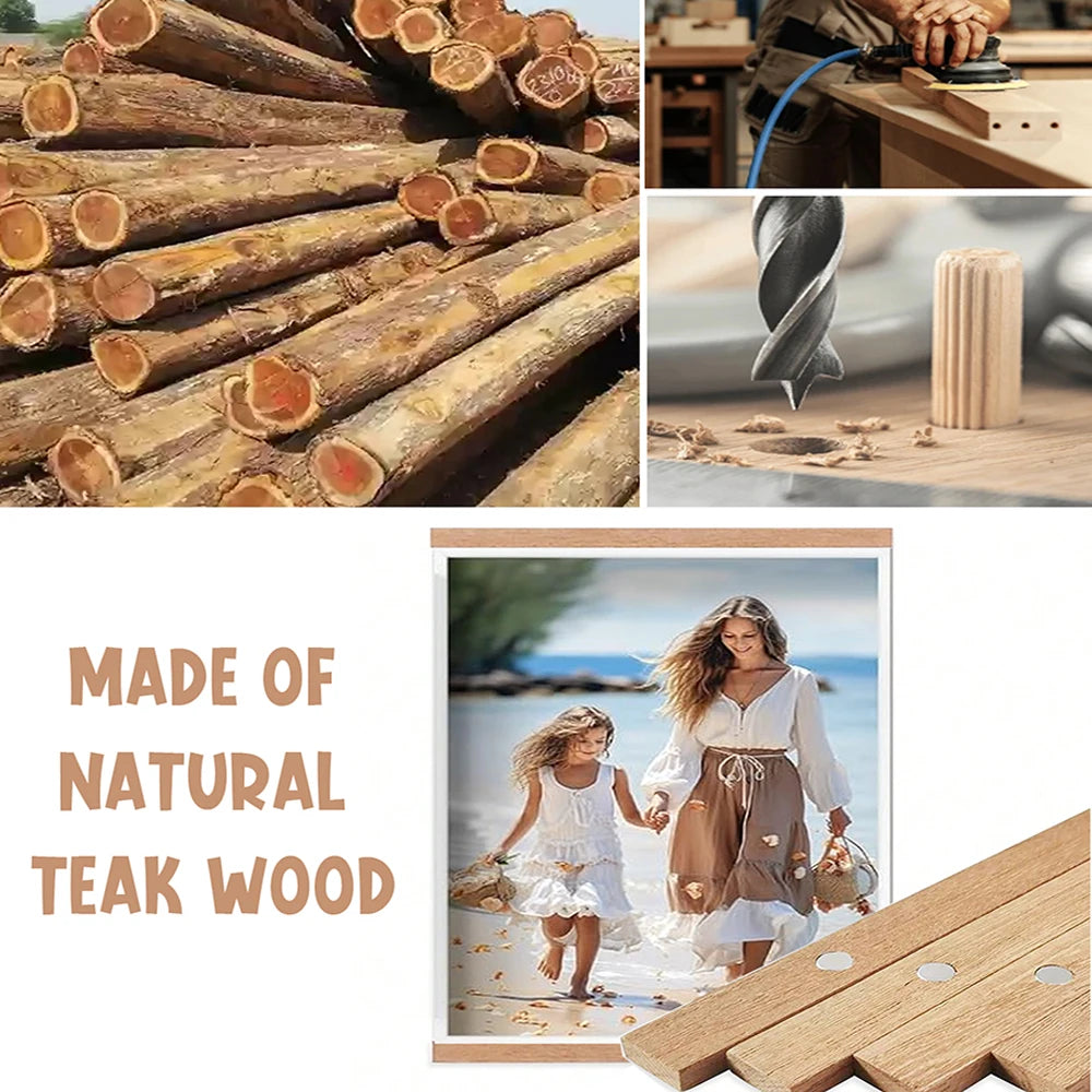 Magnetic Frames Teak Pine Wood Picture Poster Hanger Frame For Wall Art Canvas Print Painting Kids Room Home Decor 30x40 40x60CM - Buy online at  Vibe In Cart.
