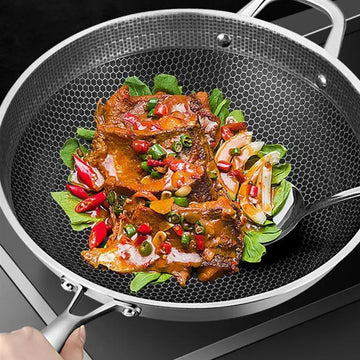 Reusable Frying Pan Nonstick Wok Pan Steak Cooking Pot Skillet Saucepan Induction Single Sided Honeycomb Skillet Cookware - Buy online at  Vibe In Cart.