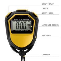 Waterproof Stopwatch Digital Handheld LCD Timer Chronograph Sports Counter with Strap for Swimming Running Football Training - Buy online at  Vibe In Cart.