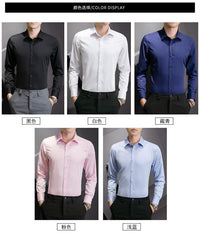 New Plus Size Men Solid Color Business Shirt Fashion Classic Basic Casual Slim White Long Sleeve Shirt Brand Clothes - Buy online at  Vibe In Cart.