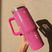 40oz Rhinestone Tumbler Stainless Steel Straw Women Cup Shiny Diamond Travel Car Thermoses Coffee Mug Water Bottle Drinkware - Buy online at  Vibe In Cart.