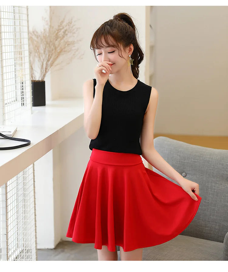 2025 Flared Skirts Women's Basic Shorts Skirt Fashion Versatile Black Casual Mini Skater Medium Pleated Fluffy Skirt Plus Size - Buy online at  Vibe In Cart.