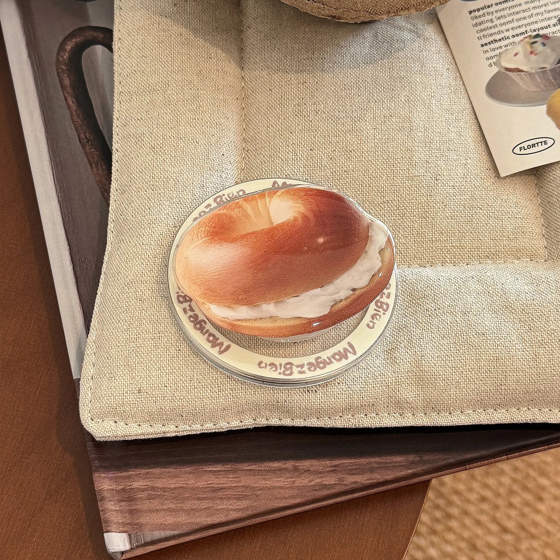 Foldable Magnetic Phone Holder with Cartoon Food Theme