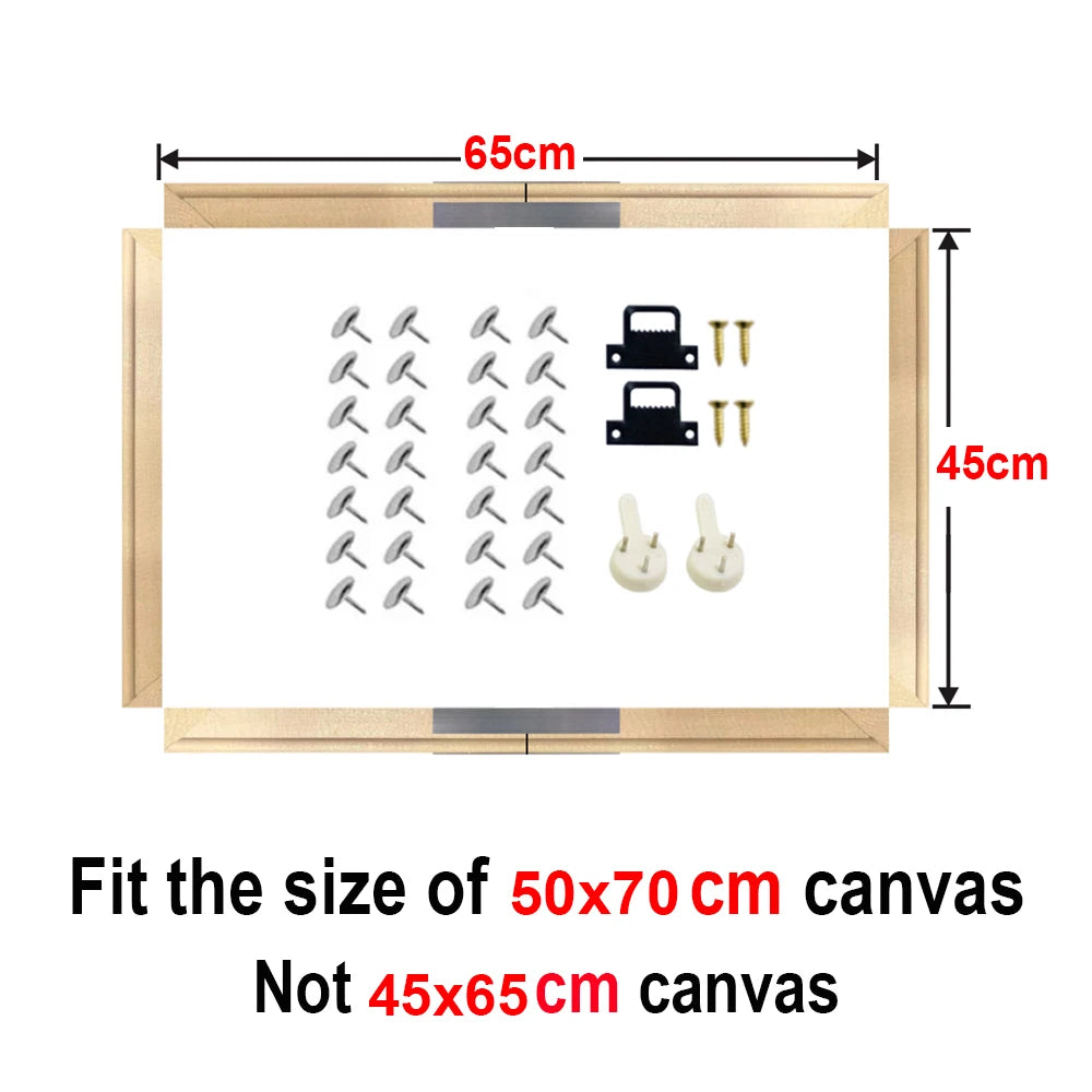 30x40 40x50 50x70 60x90 Canvas Frame Wooden Frames Wooden Photo Oil Painting Canvas Diamond Painting Frames Canvas Wood Wall - Buy online at  Vibe In Cart.