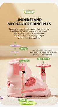 Air Discs Launcher Childern Toys Indoor Outdoor Games Soaring Machine Flying Disc Saucer Foot Launcher Kids Jump Spoorts Toy