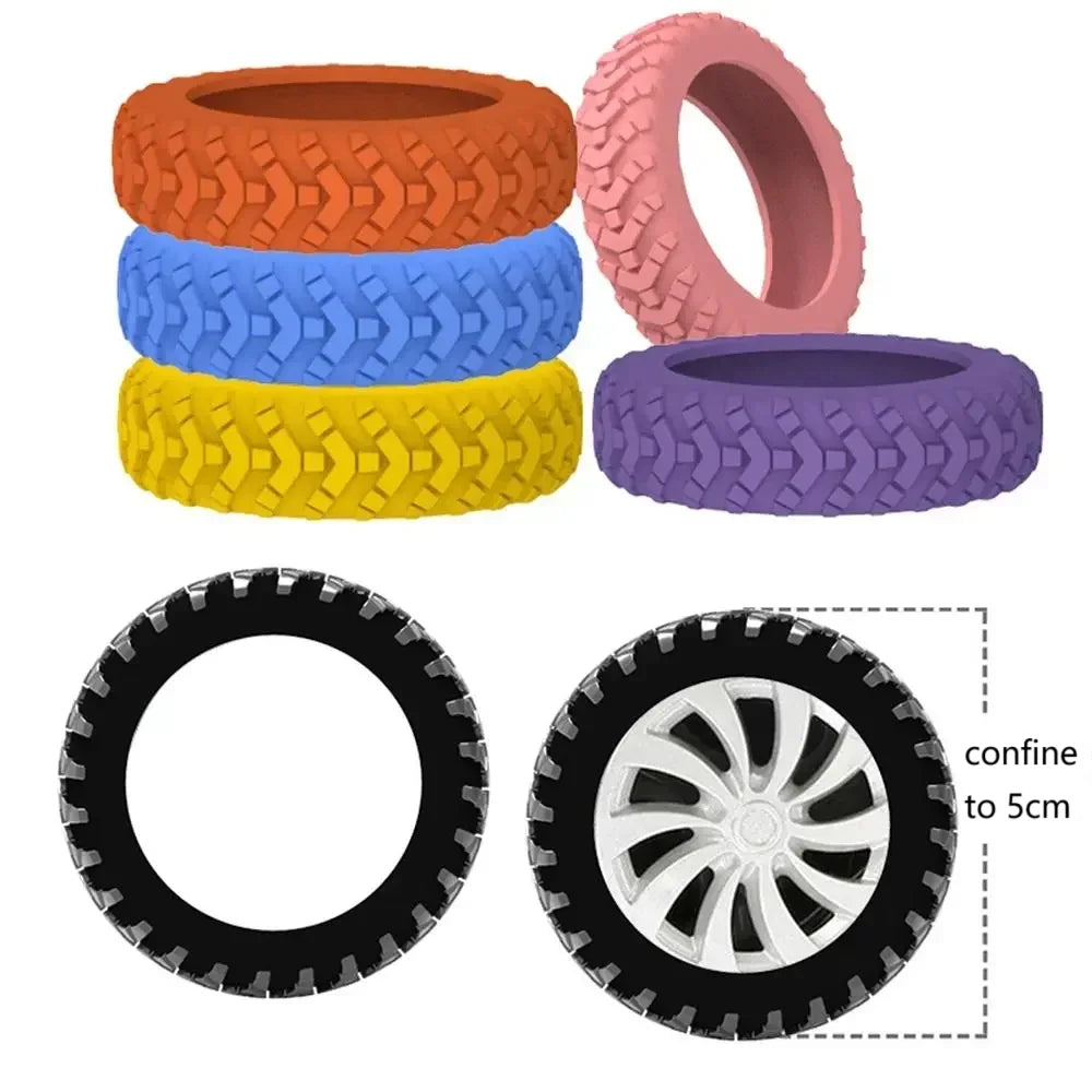 8-Piece Rubber Luggage Wheel Protectors with Noise Reduction