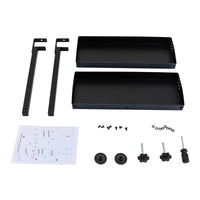 2-Tier Clamp-On Metal Desk Shelf, Black, 44x39x15 cm